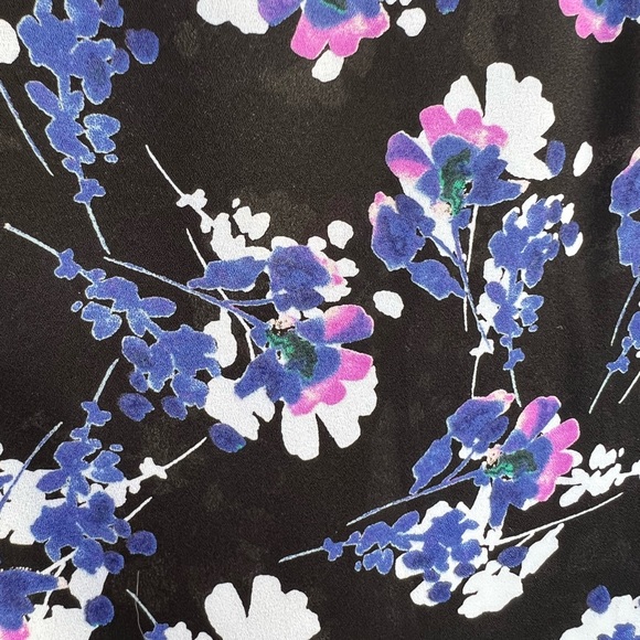 Express Black and Purple Floral Split Back Tank (s) - Picture 4 of 5